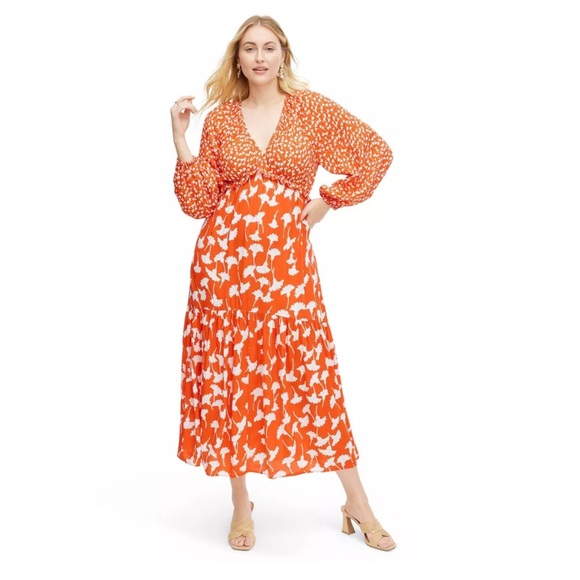DVF for Target V-Neck Ginkgo Cherry Tomato
Maxi Dress - NWT - Picture 3 of 4